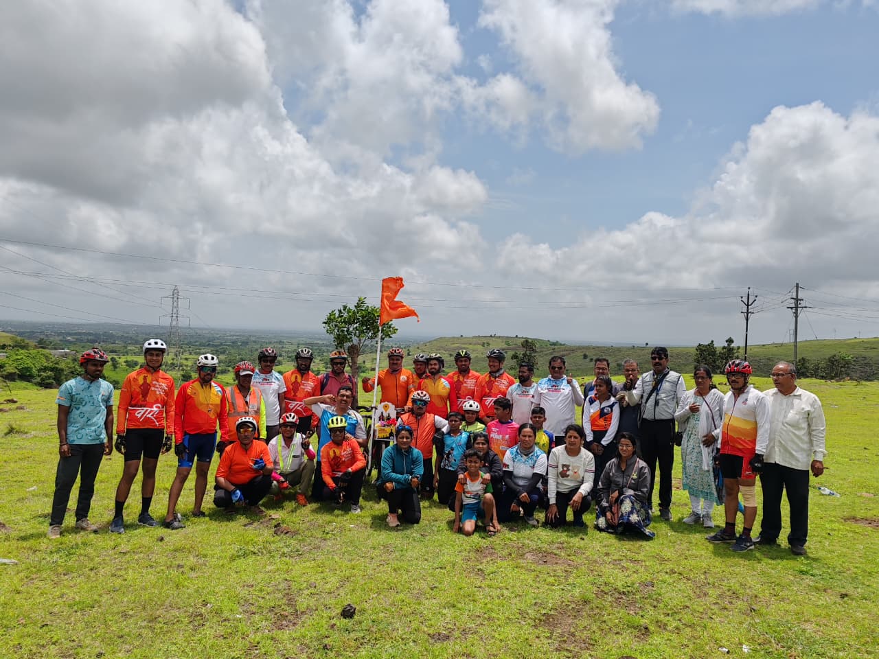 Cyclists celebrating